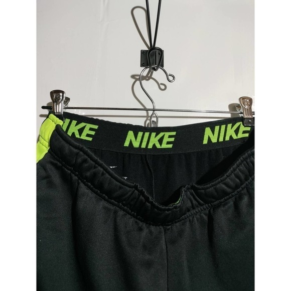 Nike Athletic Running Pants black and florescent green therma-fit men medium - Picture 6 of 7